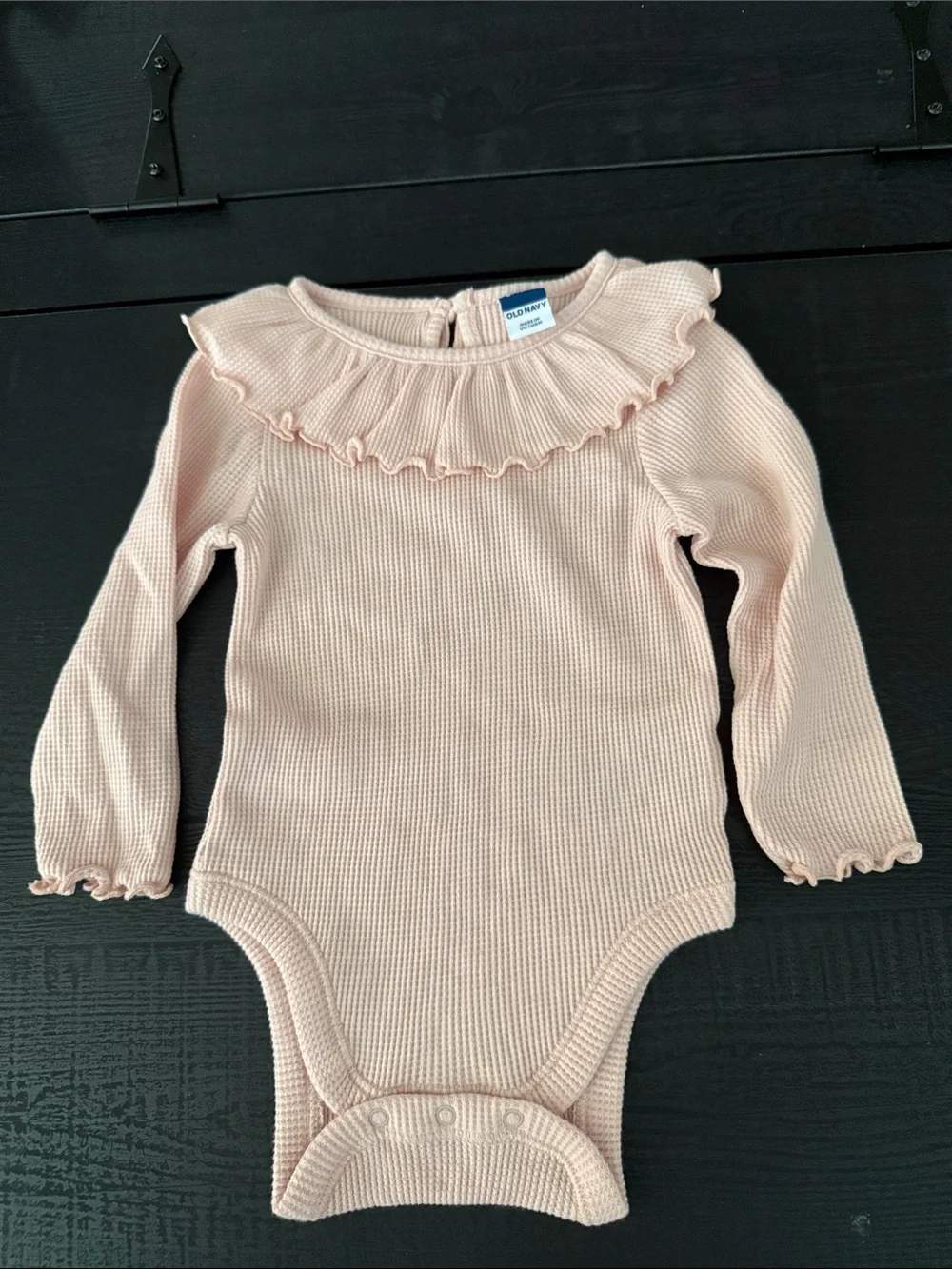 Old Navy Ruffled Knit Long-Sleeve Baby One-Pieces - Pink & Cream